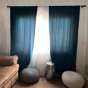 Luxury Velvet Teal / Peacock Blackout Curtains Floor Length